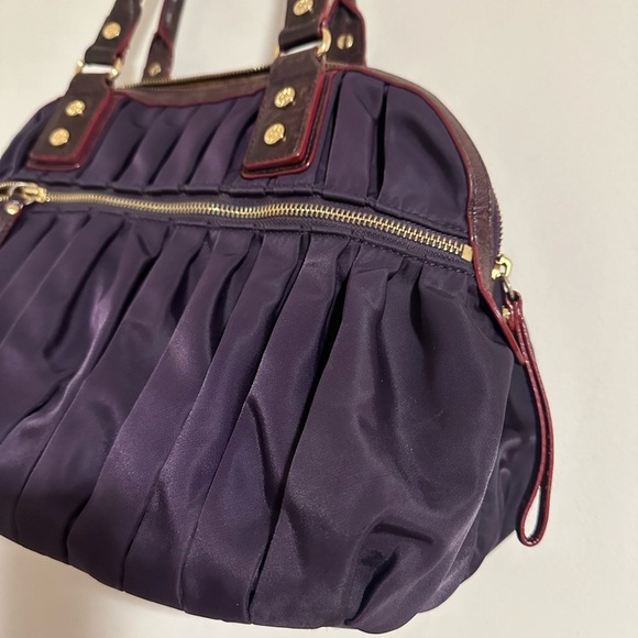 MZ Wallace Bedford Bea rare ombré logo nylon bag in Purple eggplant pleated hobo - Picture 3 of 16